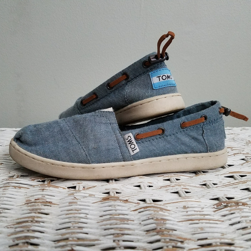Tiny Toms Chambray Boat Shoes